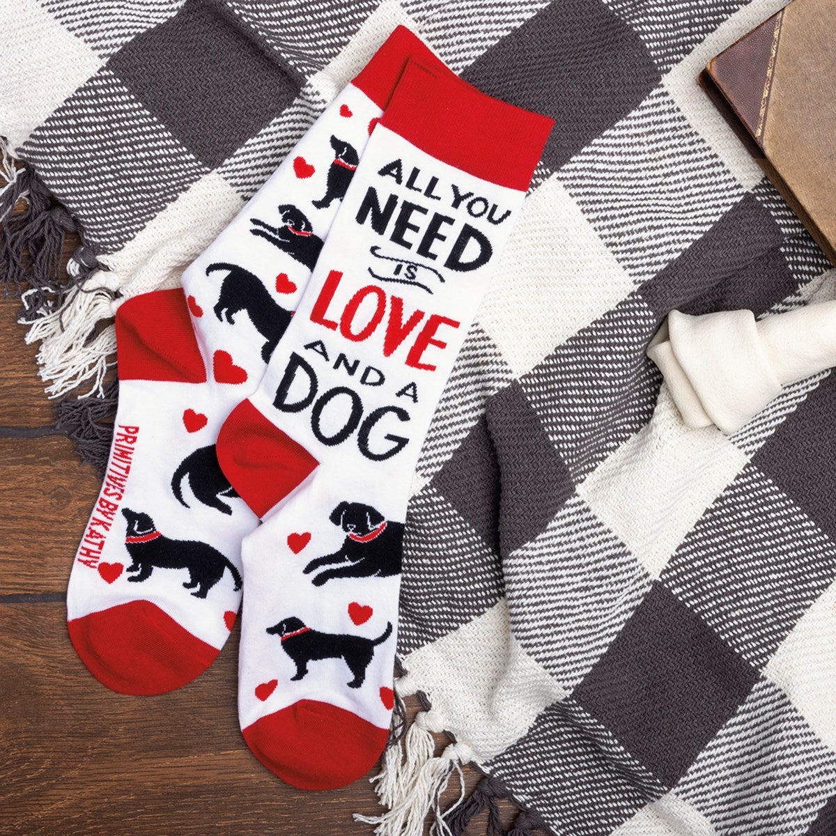 Primitives by Kathy - Socks All You Need Is Love & Dog