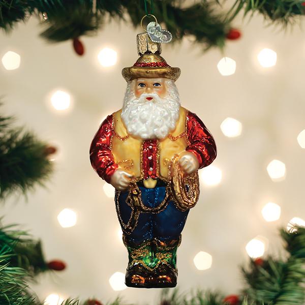 Old World Christmas - Western Santa Ornament