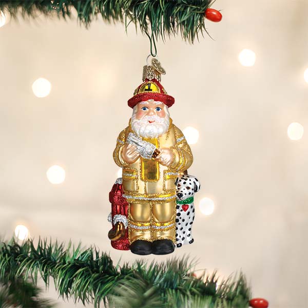 Old World Christmas - Fireman Santa Ornament