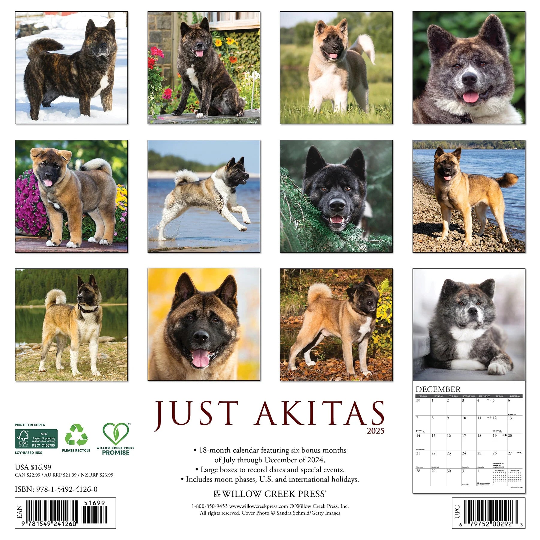 2025 Akitas Calendar