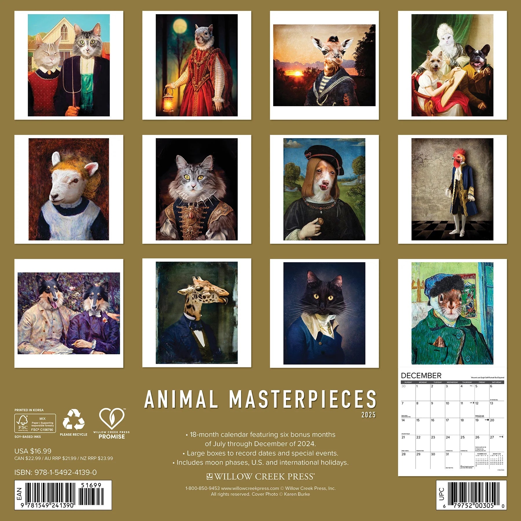 2025 Animal Masterpieces Calendar