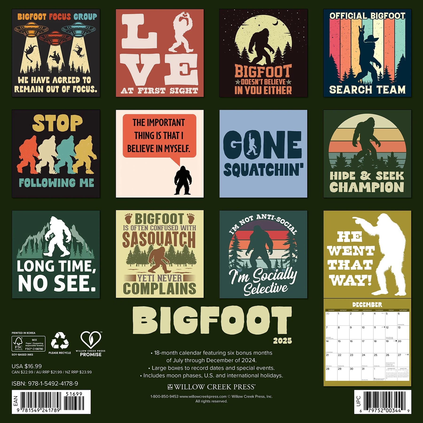 2025 Bigfoot Calendar