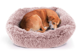 Precious Tails - Cuddler Round Luxe Faux Fur Pet Bed, Pink