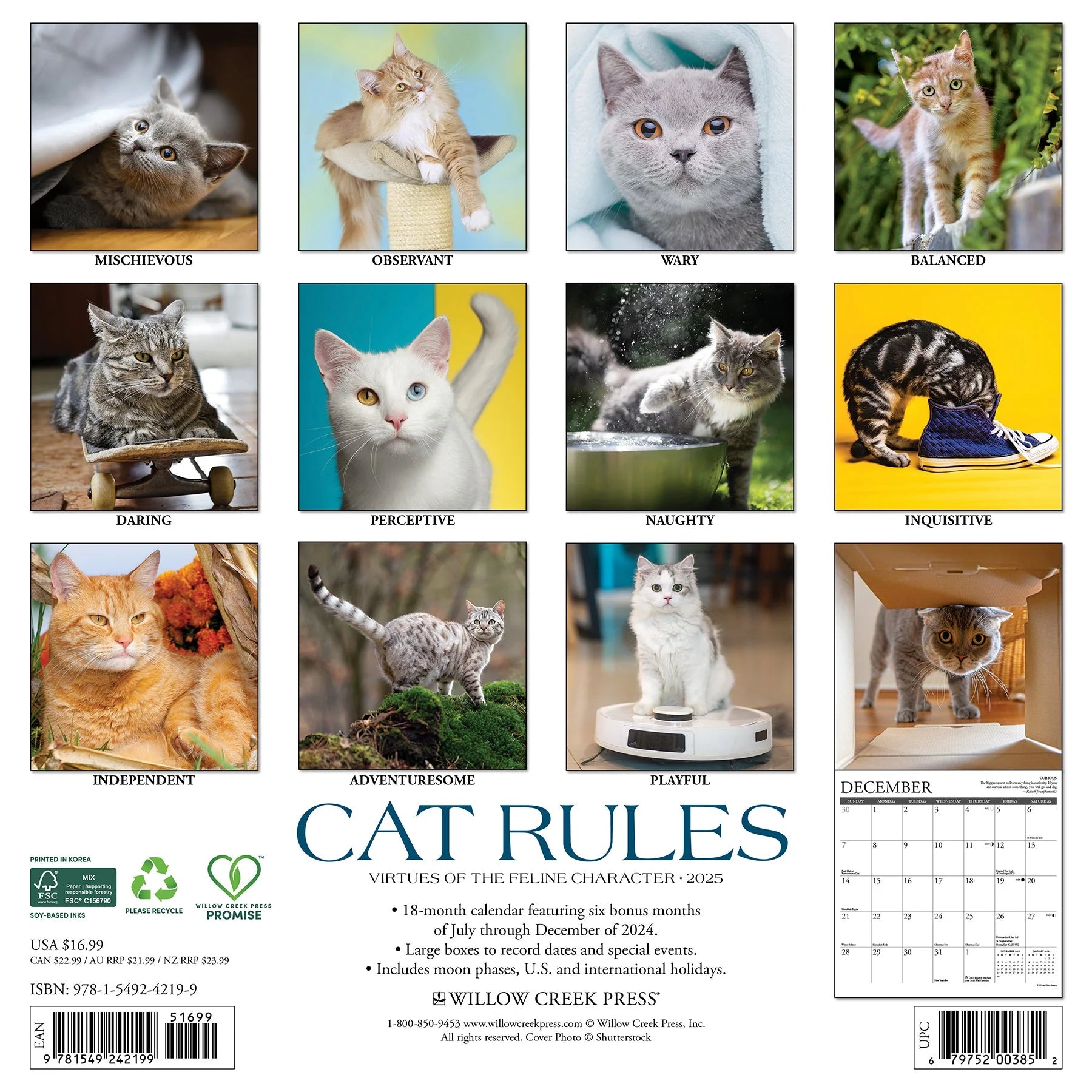 2025 Cat Rules Calendar