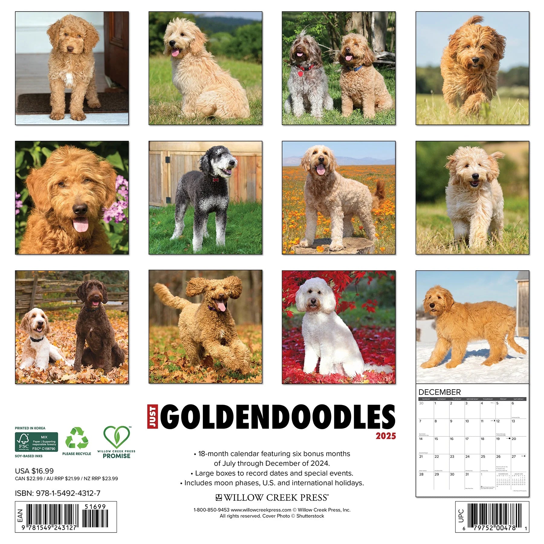 2025 Goldendoodles Calendar