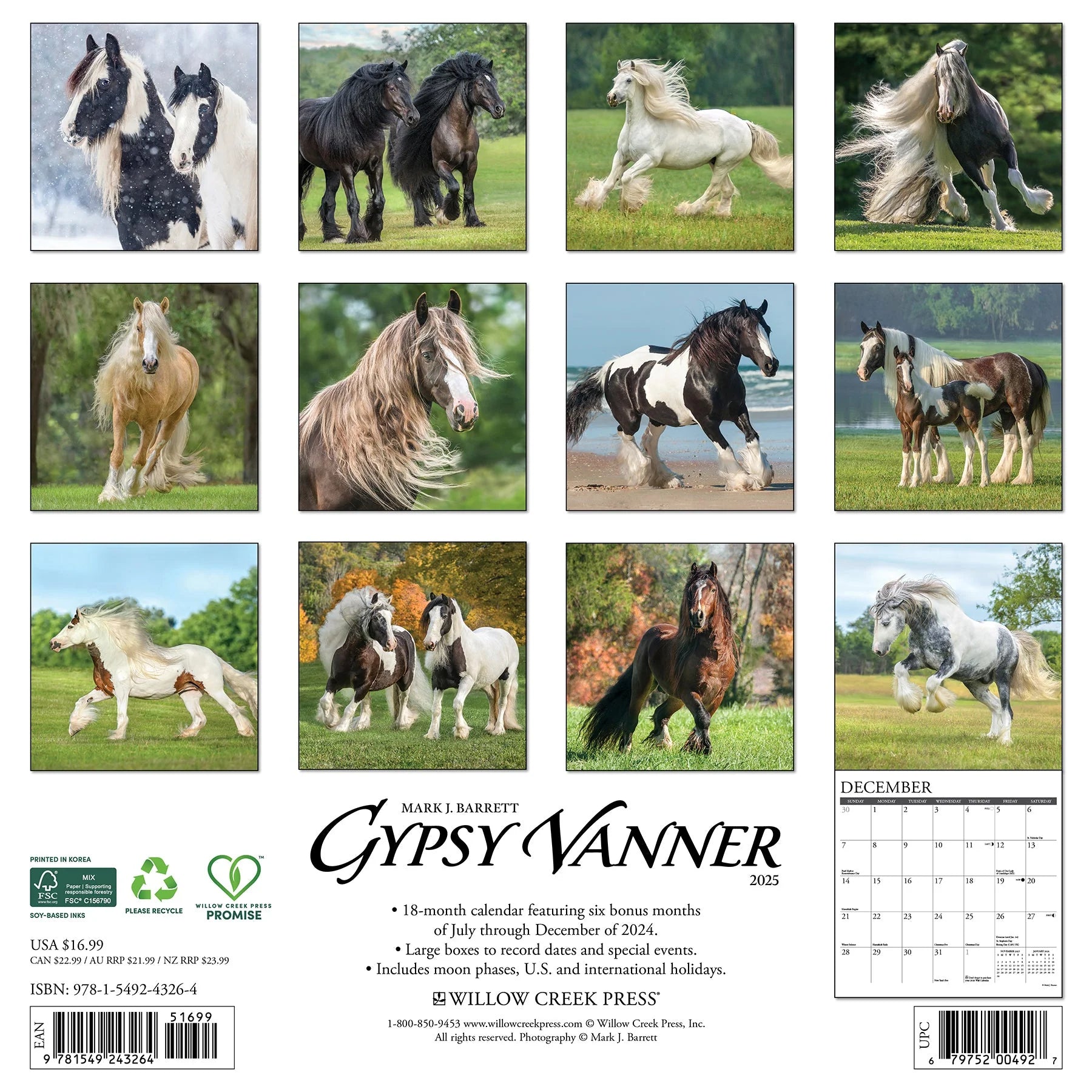 2025 Gypsy Vanner Horse Calendar