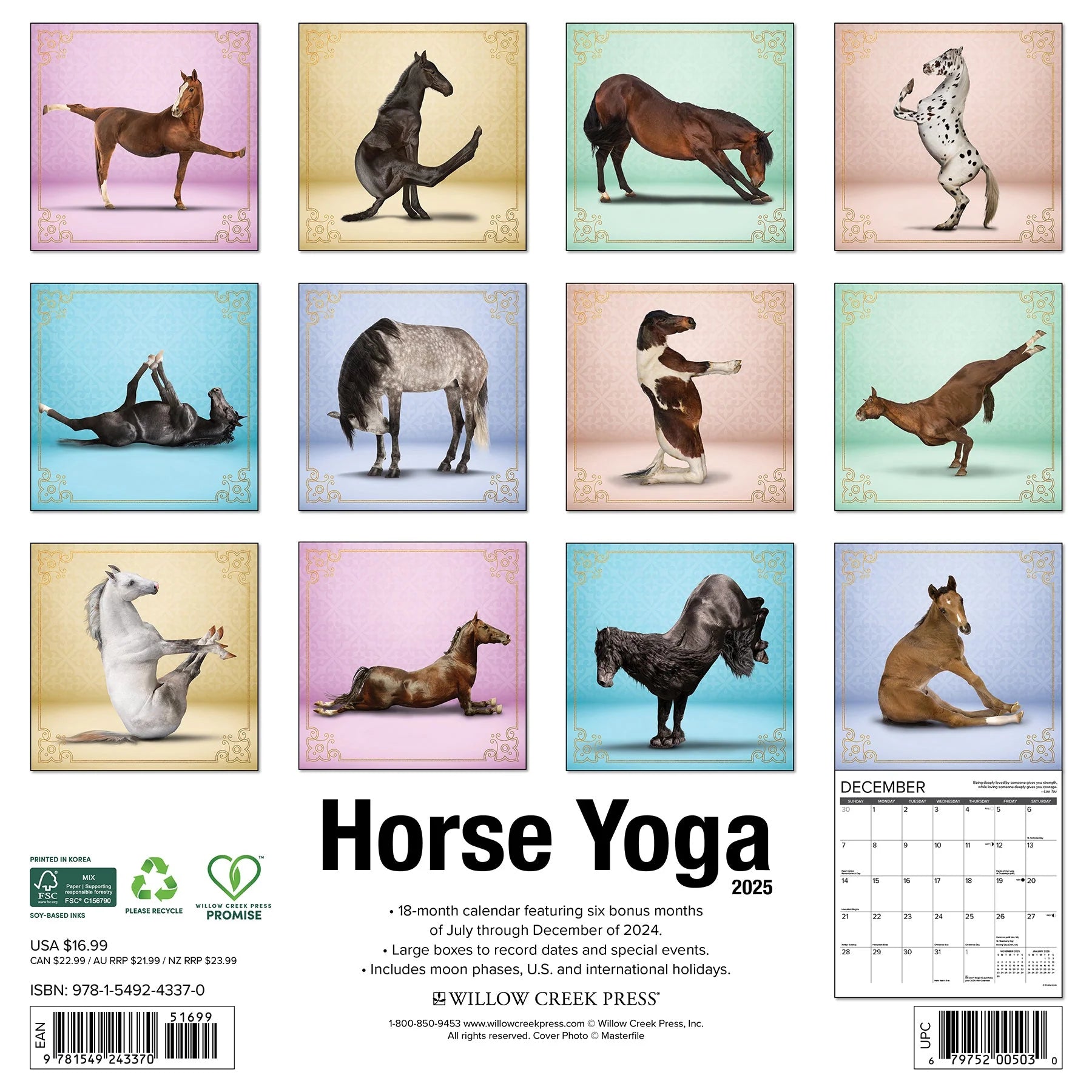 2025 Horse Yoga Calendar