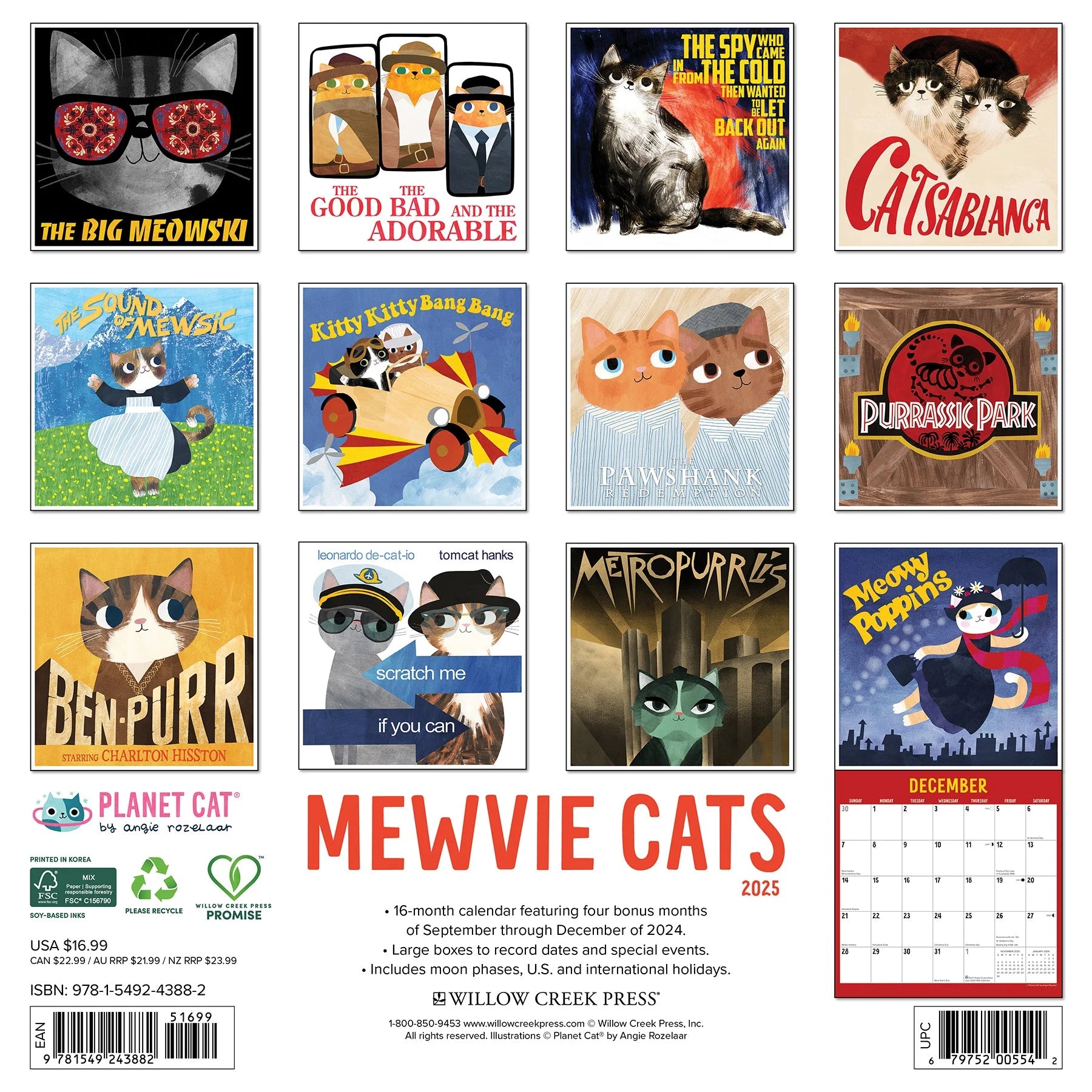 2025 Mewvie Cats Calendar