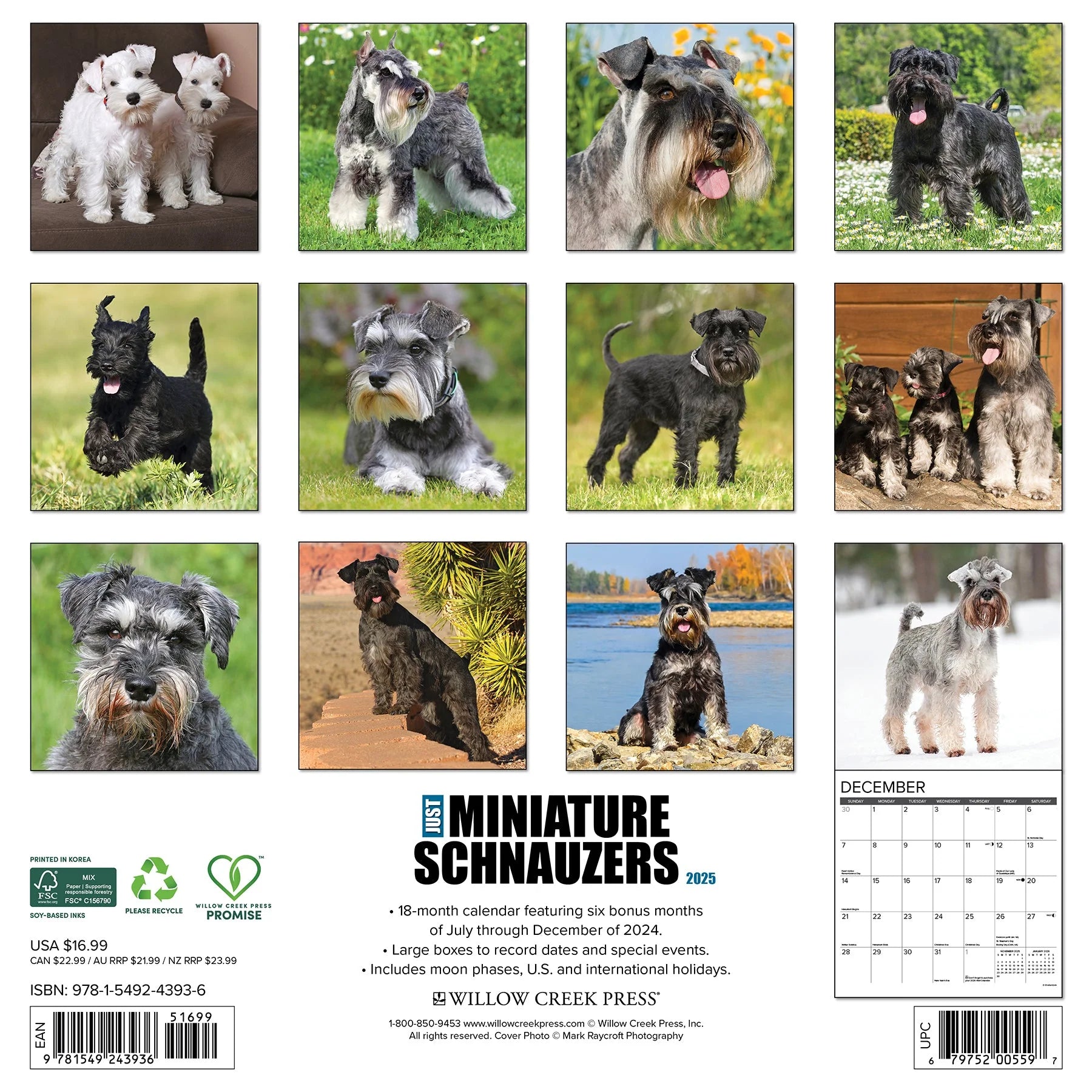 2025 Miniature Schnauzers Calendar