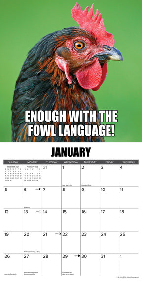 2025 No Clucks Given Calendar