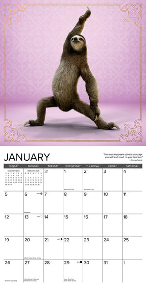 2025 Sloth Yoga Calendar