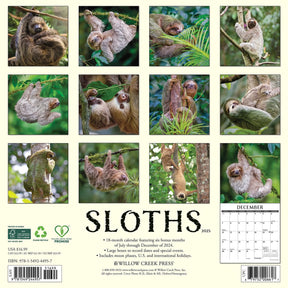 2025 Sloths Calendar