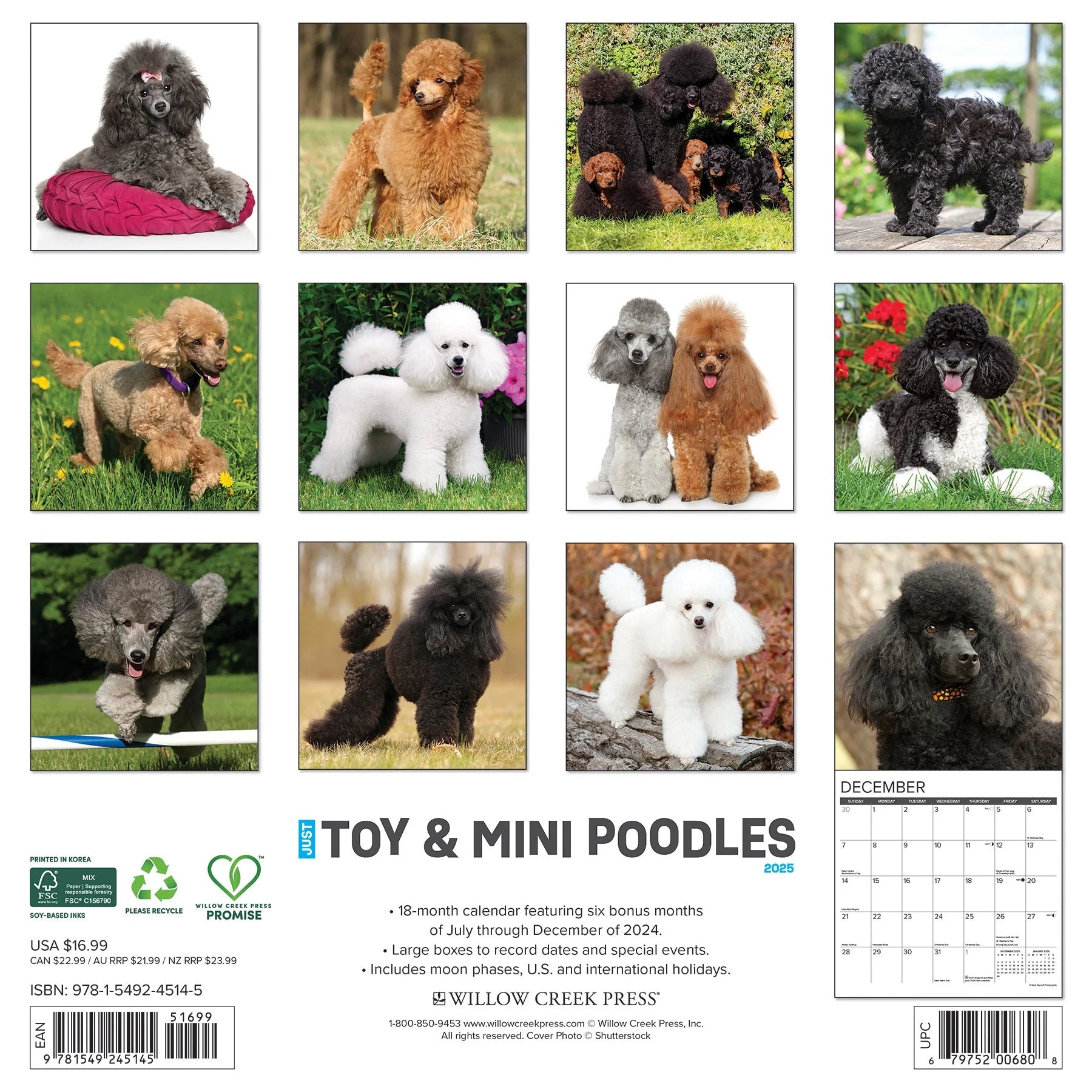 2025 Toy & Miniature Poodles Calendar