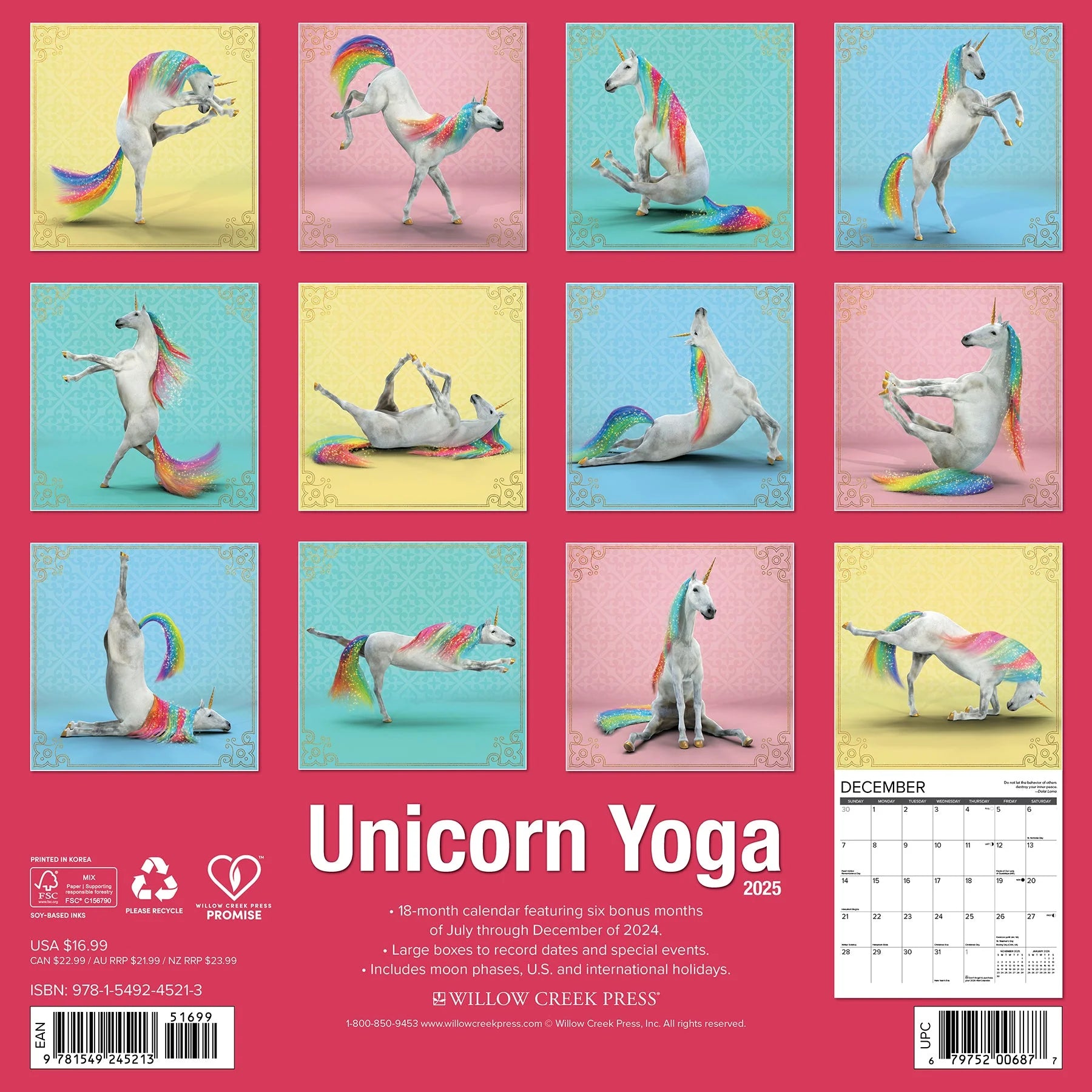 2025 Unicorn Yoga Calendar