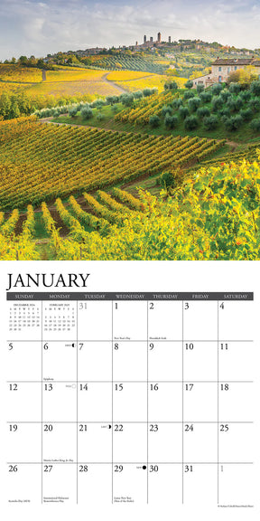 2025 Vineyards Calendar