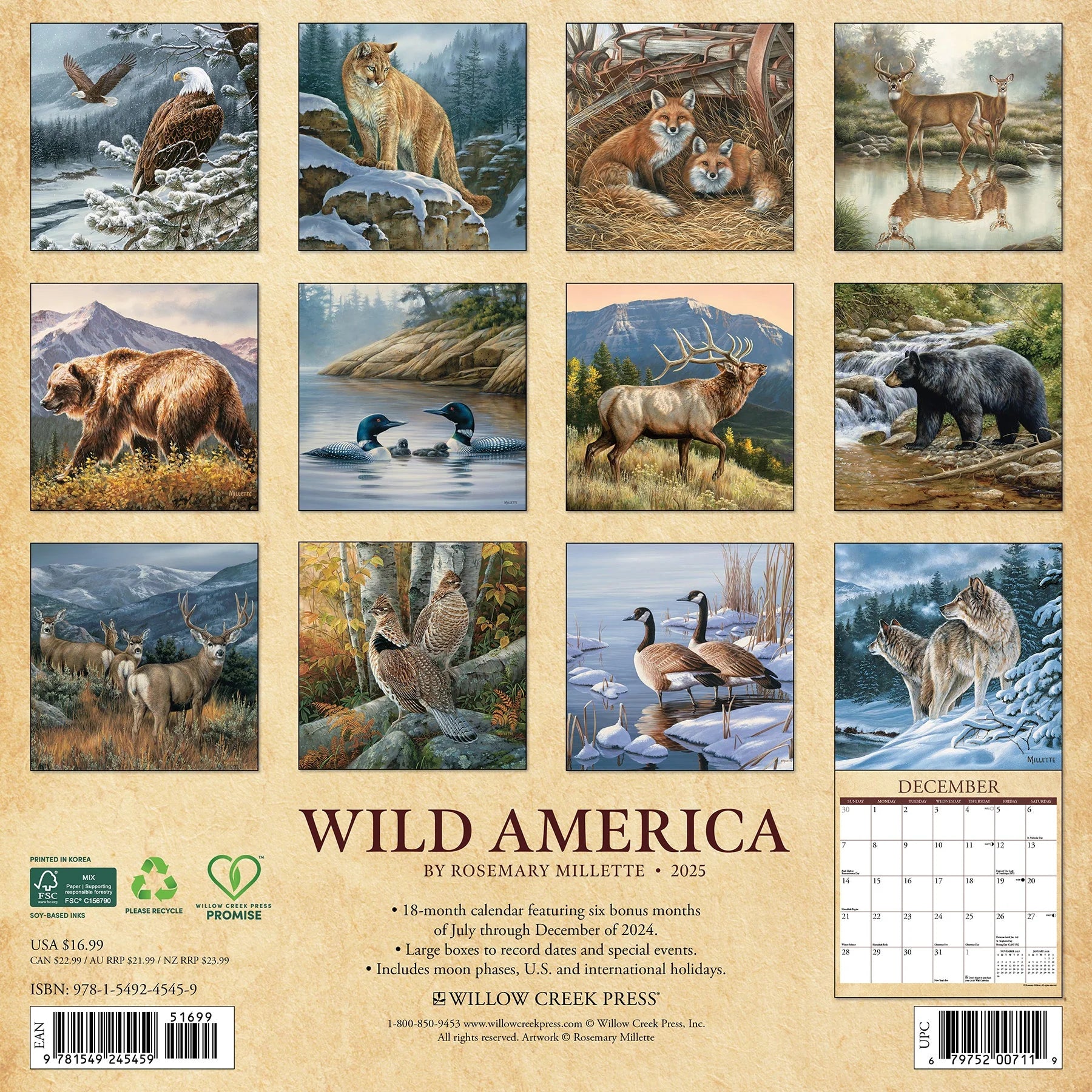 2025 Wild America Calendar