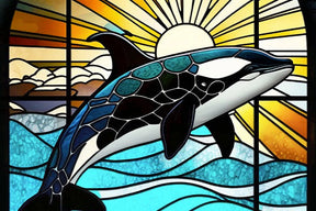 MicroPuzzles - Stained Glass Orca Marine Life