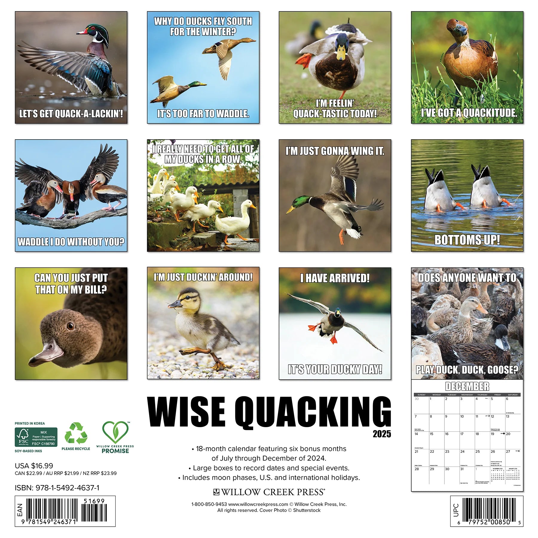 2025 Wise Quacking Calendar