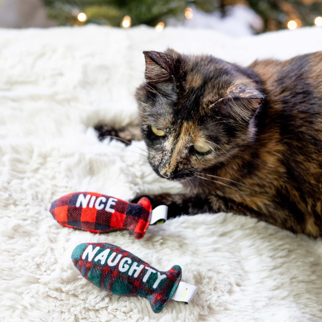 Holiday Naughty & Nice Fish Cat Toys