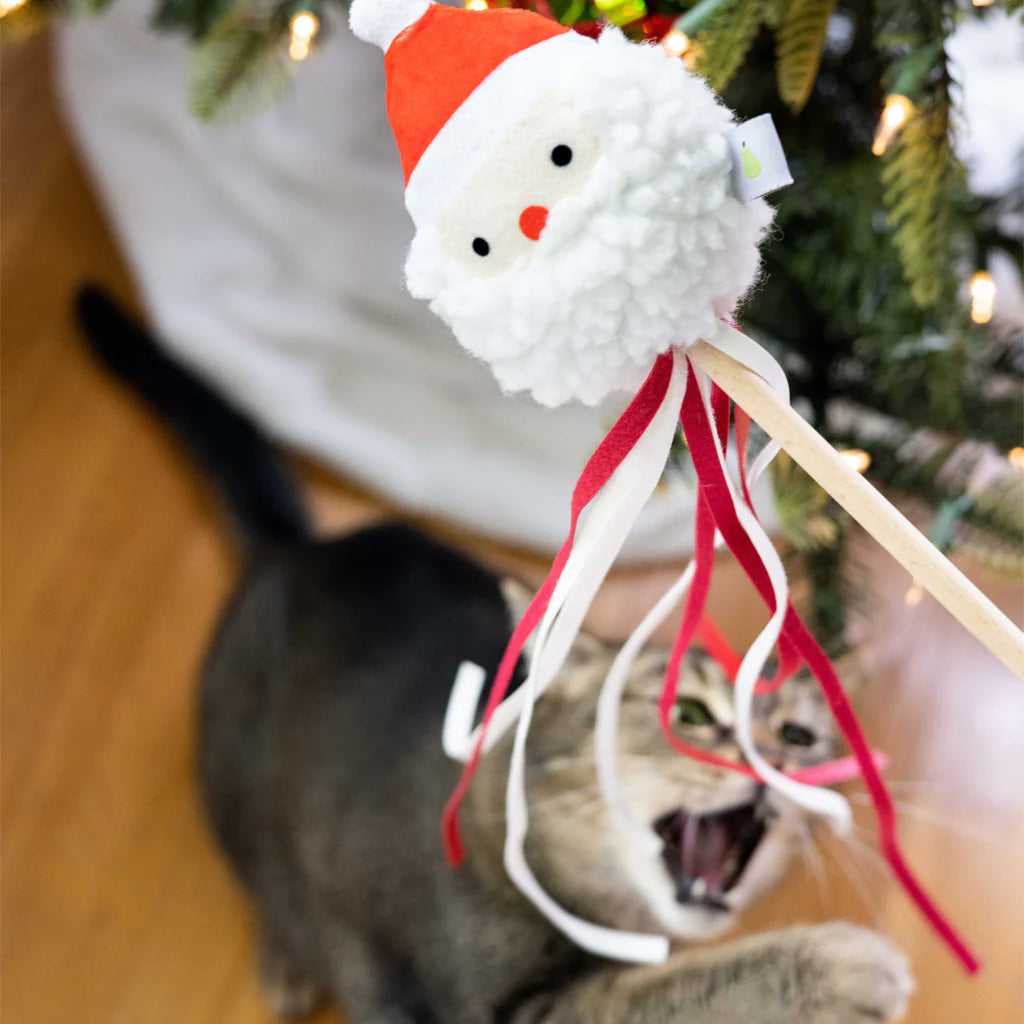 Holiday Santa Head Teaser Cat Toy