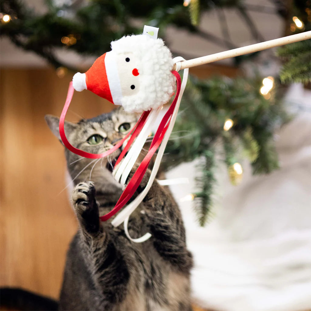 Holiday Santa Head Teaser Cat Toy