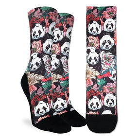 Good Luck Sock - Women's Floral Pandas