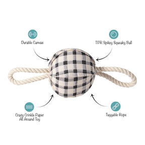 Petshop by Fringe Studio - Pulling You In Painted Gingham Dog Toy