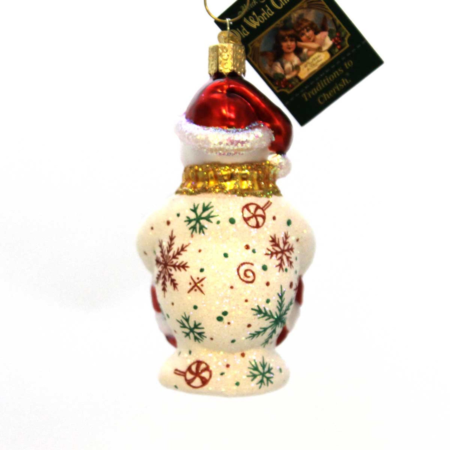 Old World Christmas - Glistening Peppermint Snowman Ornament