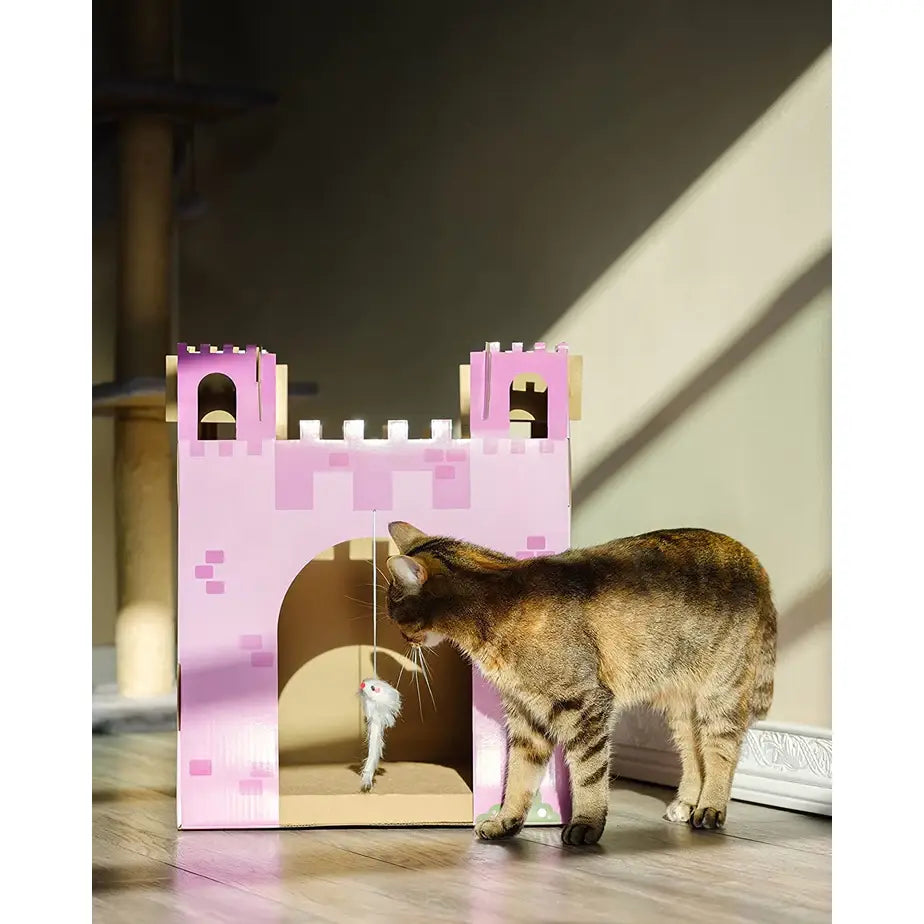 Midlee - Pink Castle Cat Scratcher House