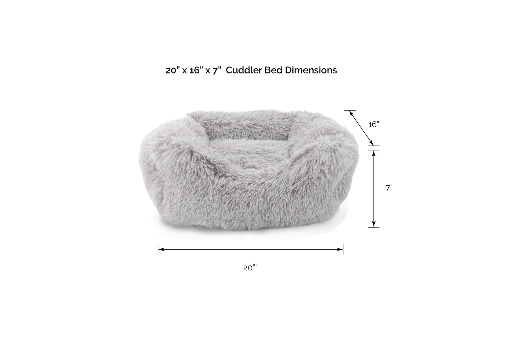 Precious Tails - Cuddler Round Luxe Faux Fur Pet Bed, Ice Gray