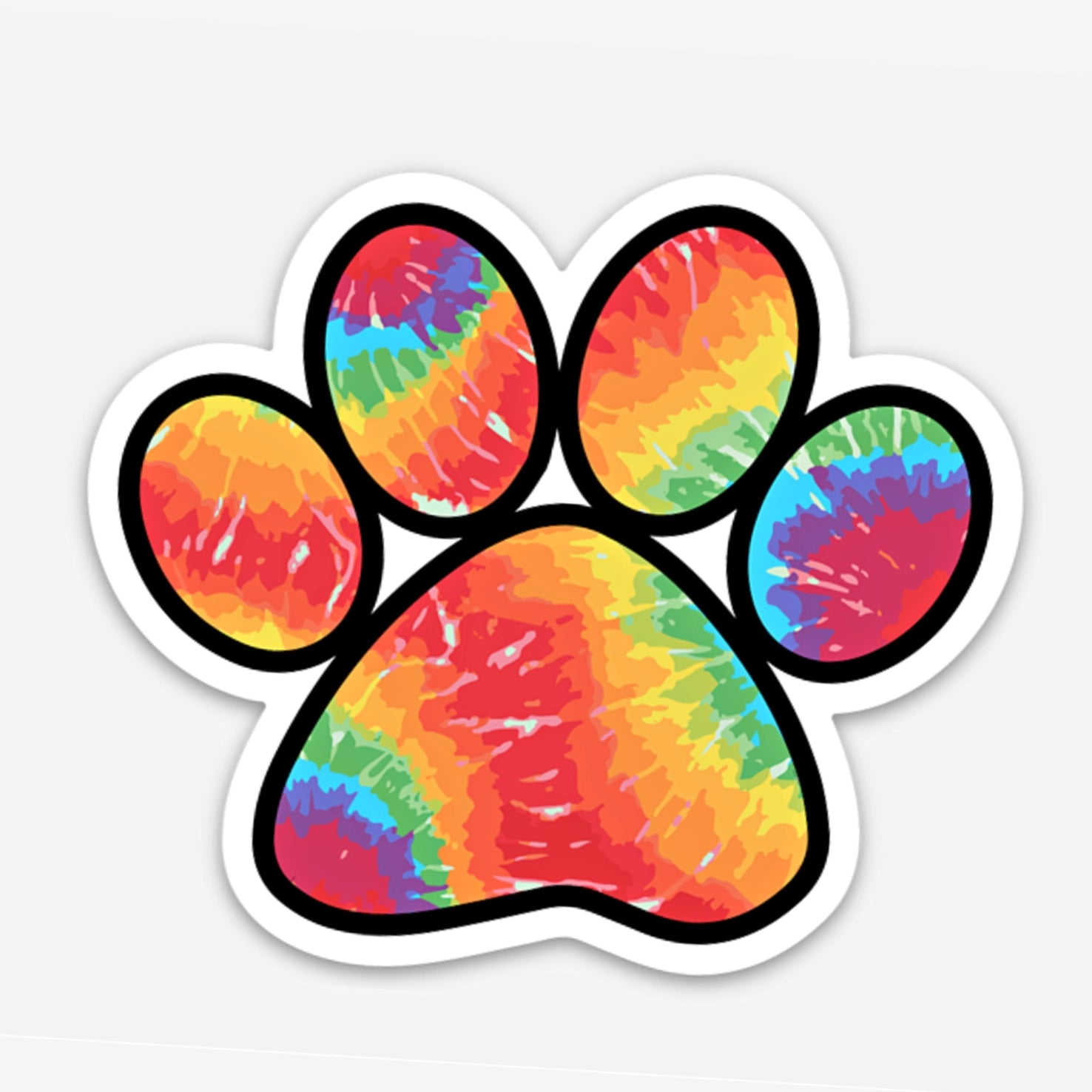 Sticker - Tie Dye Paw Print