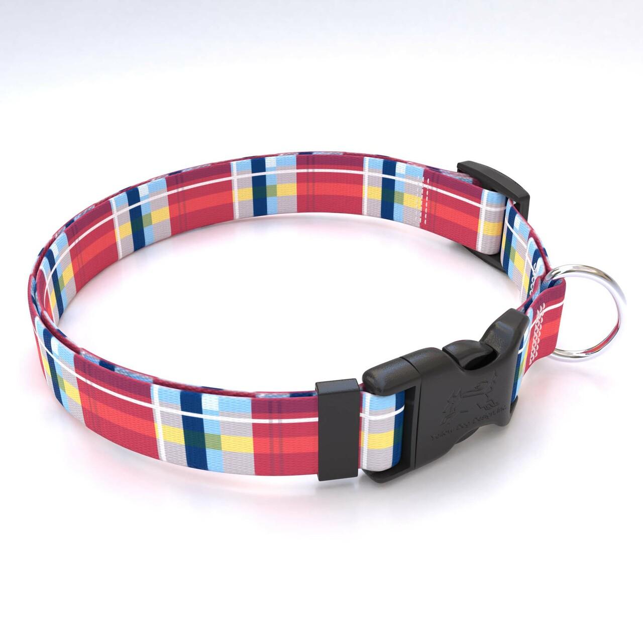 Yellow Dog Designs - Madras Burgundy Dog Collar X-Small 10"