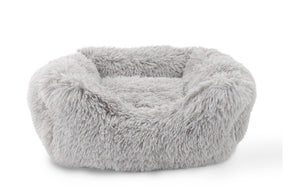 Precious Tails - Cuddler Round Luxe Faux Fur Pet Bed, Ice Gray