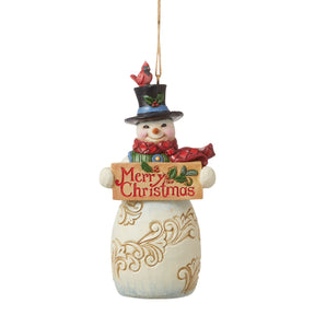 Ornament Snowman w/ Christmas Sign