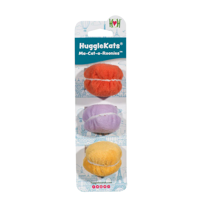 HuggleKats  - Ma-Cat-A-Roonies Macaroons Plush With Rattle