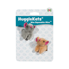 HuggleKats- Wee Squooshie Mice Plush With Pink Ears And Nose