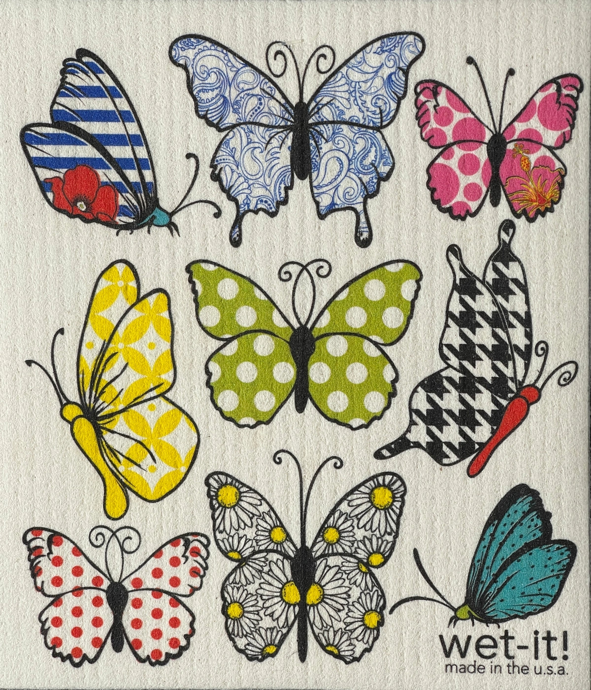 Wet-it! Lively Butterflies Swedish Cloth