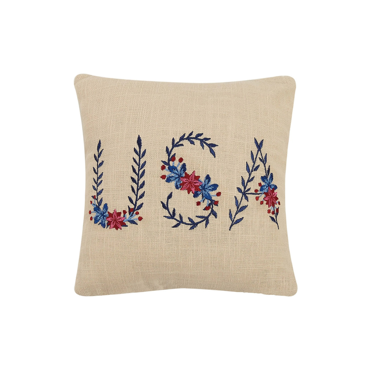 Peking Handicraft Pillow Embroidered Floral USA