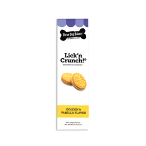 Three Dog Bakery - Lick' n Crunch Sandwich Cookies Golden & Vanilla Flavor Dog Treats