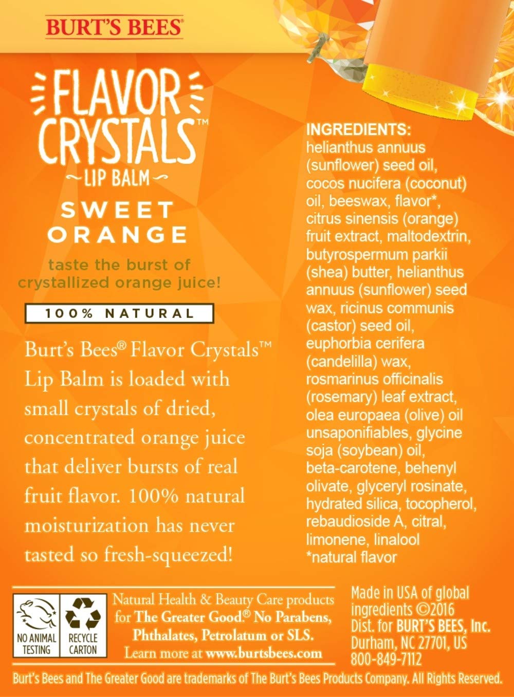 Burt's Bees -  Flavor Crystals Lip Balm