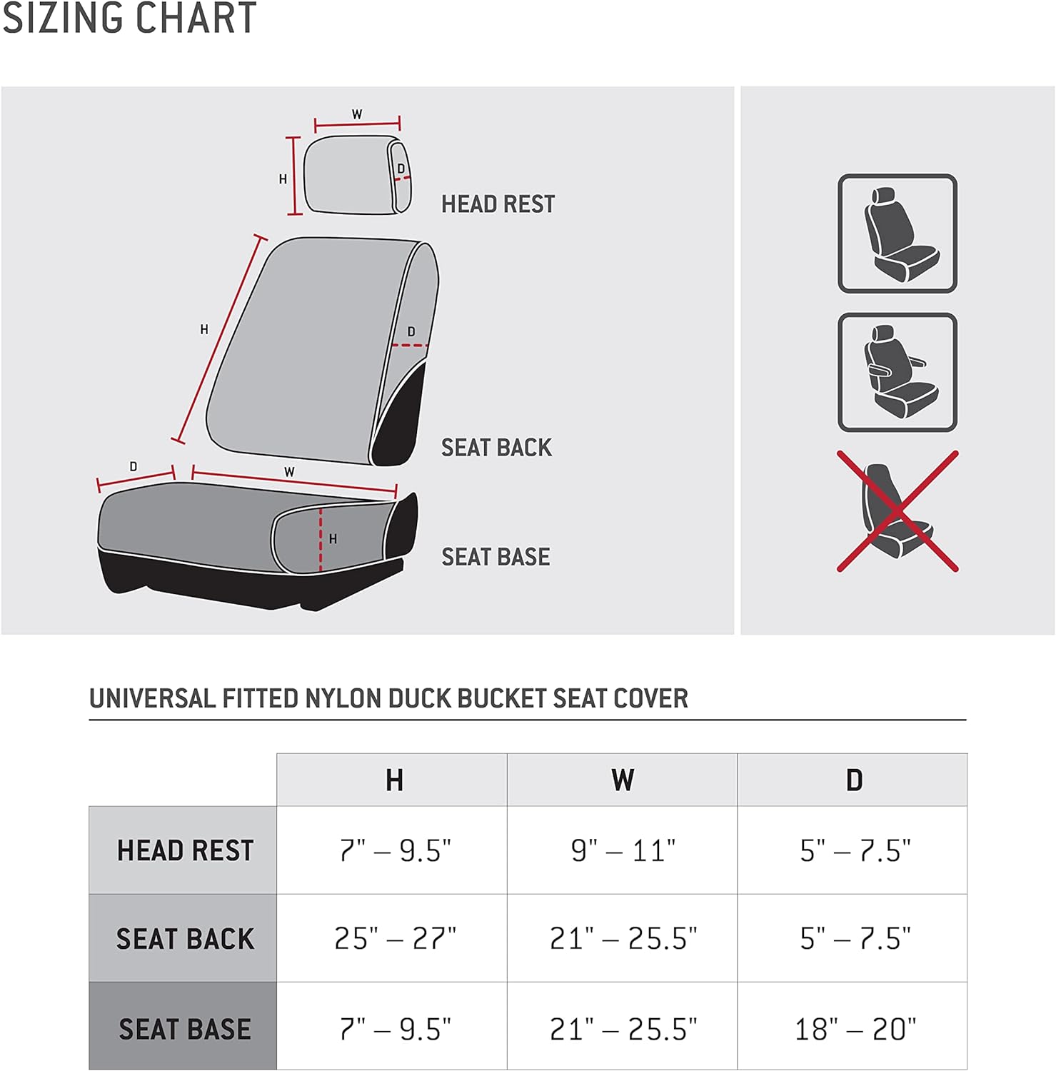 Universal Fitted Bucket Seat Cover