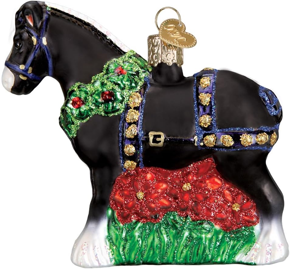 Old World Christmas - Holiday Black Clydesdale Ornament