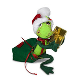 Annalee Yuletide Frog in Santa Bag