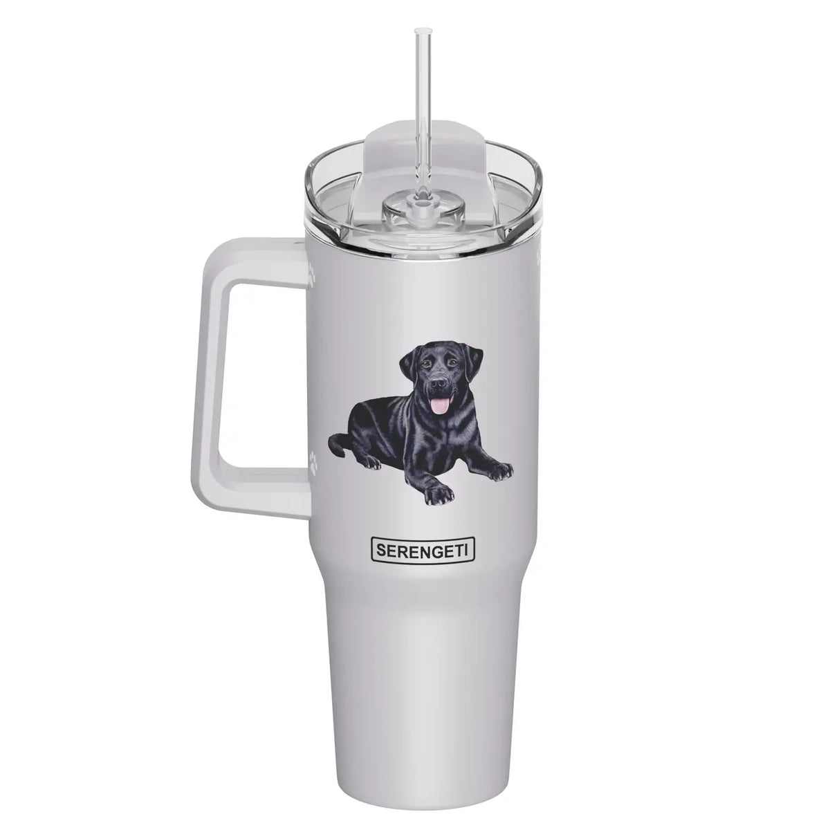 Tumbler with Handle & Straw Black Lab