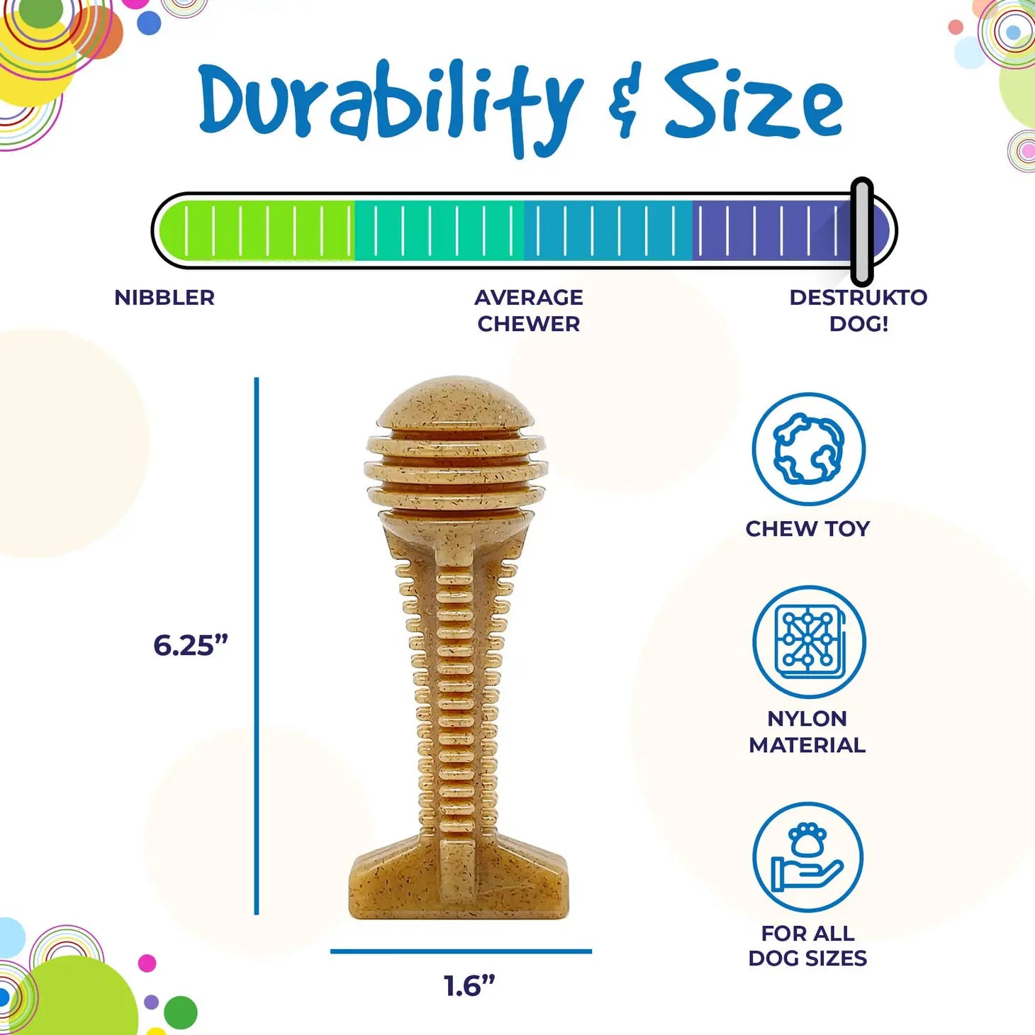 Honey Bone Dental Tower Ultra Durable Nylon Dog Chew Toy