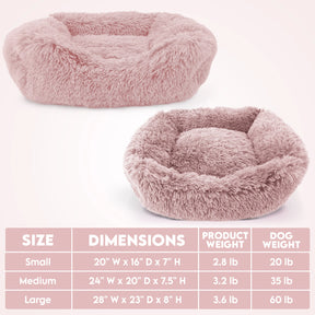 Precious Tails - Cuddler Round Luxe Faux Fur Pet Bed, Pink