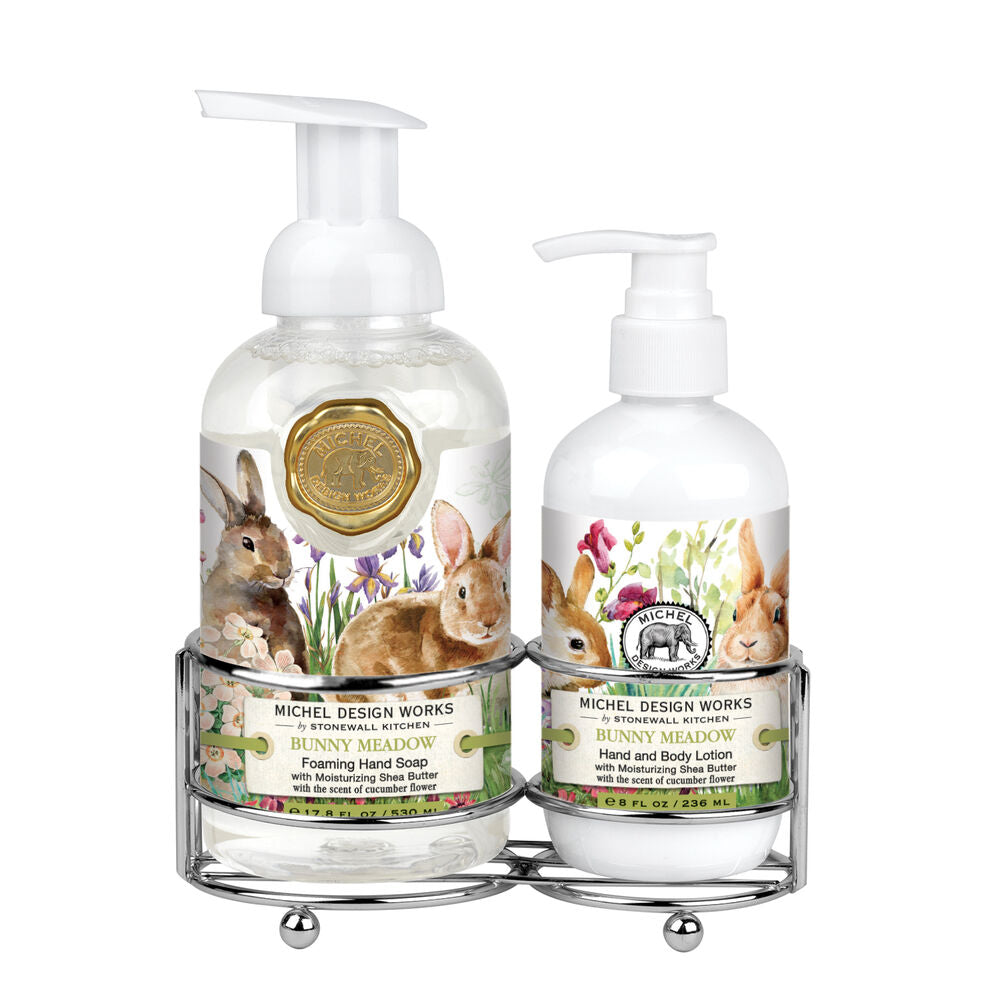 Michel Design Works Caddy w/Hand Soap & BodyLotion Bunny Meadow