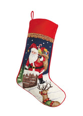 Stocking Santa Chimney Needlepoint Embroidered