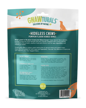 Gnawturals Hideless Chews - Pumpkin Ribbed Knotted Bones