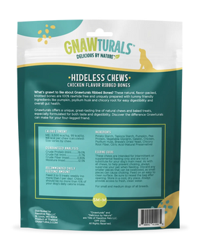 Gnawturals Hideless Chews - Chicken Ribbed Knotted Bones